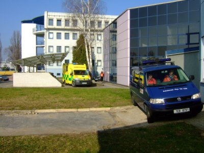 Požár a evakuace osob z objektu E.ON, České Budějovice, 30.3.2011 2