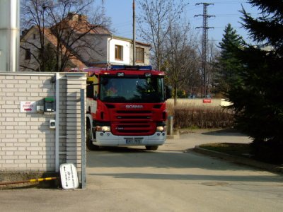 Požár a evakuace osob z objektu E.ON, České Budějovice, 30.3.2011 12