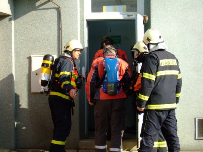 Požár a evakuace osob z objektu E.ON, České Budějovice, 30.3.2011 18