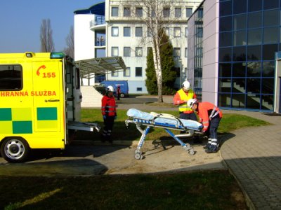 Požár a evakuace osob z objektu E.ON, České Budějovice, 30.3.2011 20