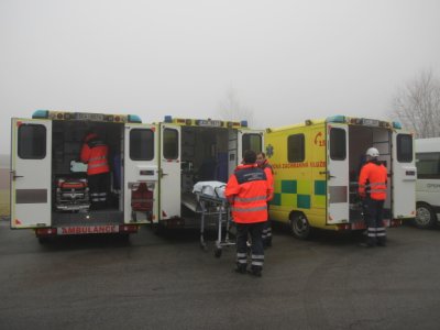 Gműnd - společné cvičení záchranných složek Dolního Rakouska a Zdravotnické záchranné služby JčK 4