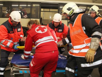 Gműnd - společné cvičení záchranných složek Dolního Rakouska a Zdravotnické záchranné služby JčK 12