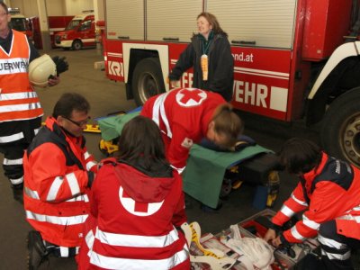Gműnd - společné cvičení záchranných složek Dolního Rakouska a Zdravotnické záchranné služby JčK 24