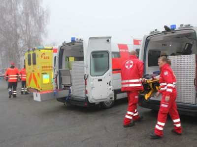 Gműnd - společné cvičení záchranných složek Dolního Rakouska a Zdravotnické záchranné služby JčK 28