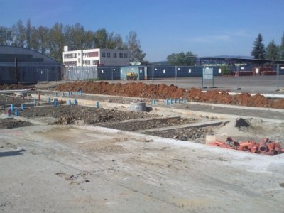 Stavba nové základny na letišti v Plané u ČB - Severní strana 3