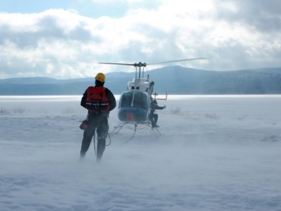 Lipno - nácvik záchrany ze zamrzlé vodní hladiny, 8.3.2013 6