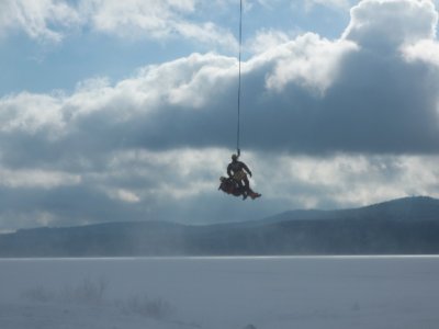 Lipno - nácvik záchrany ze zamrzlé vodní hladiny, 8.3.2013 15