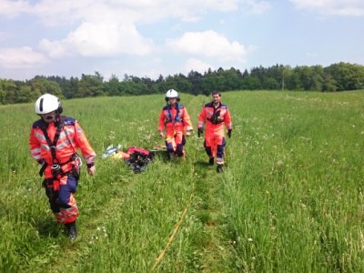Zásah LZS na Orlíku s využitím podvěsu, 14.5.2015 10