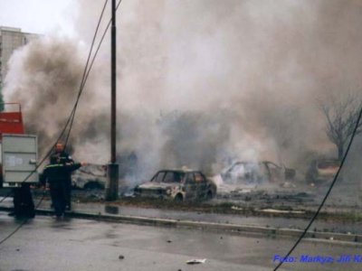 Pád stíhaček Mig 21 na sídliště Vltava v Č. Budějovicích, 8.6.1998 33