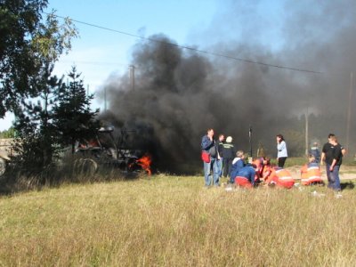 Zásah u střetu motocyklu a traktoru, 5.10.2008 3