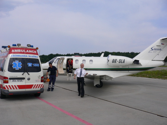 Překlad pacienta do zahraničí, letiště České Budějovice, a.s.