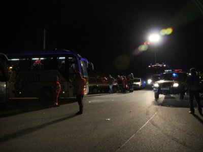 Odjezd náhradního rakouského autobusu