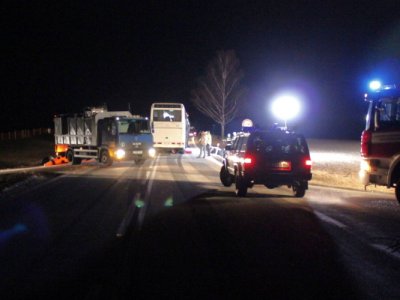 Střet zájezdového autobusu se stádem krav u Krasejovky, 3.3.2012 23