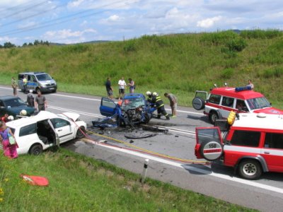 Dopravní nehoda tří osobních vozů - Protivín, 10.7.2012 2